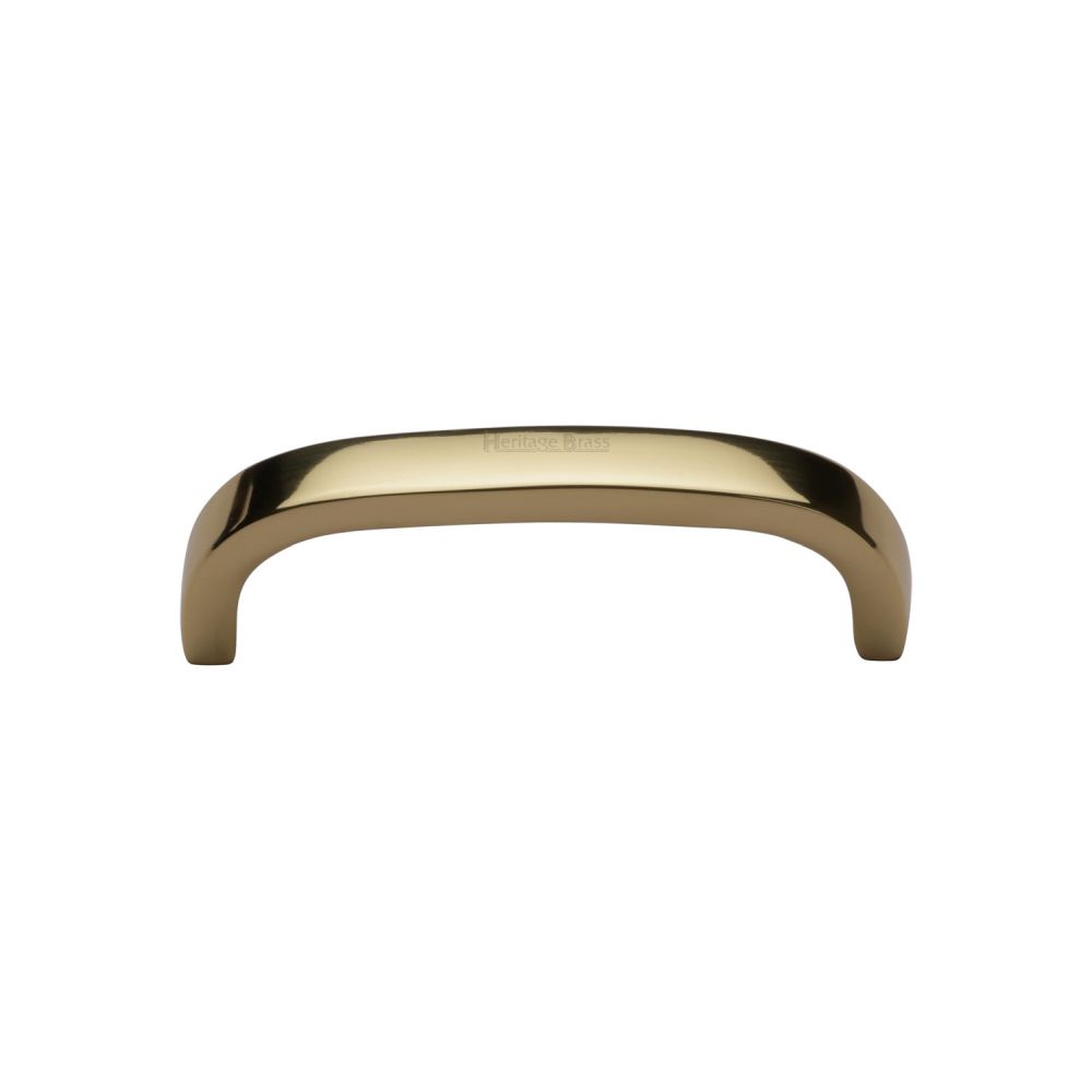 This is an image of a Heritage Brass - Cabinet Pull D Shaped 89mm CTC Polished Brass Finish, c1800-89-pb that is available to order from T.H Wiggans Ironmongery in Kendal.