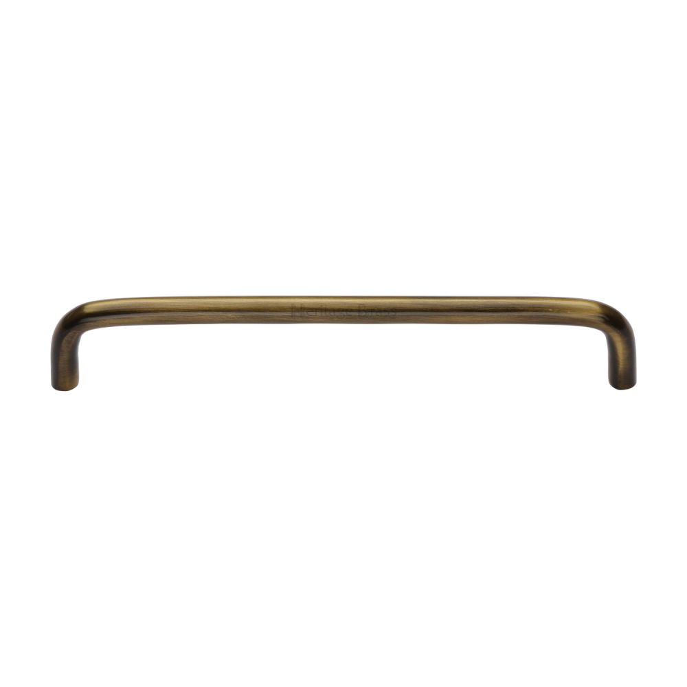 This is an image of a Heritage Brass - Cabinet Pull Wire Design 160mm CTC Antique Brass Finish, c2155-160-at that is available to order from T.H Wiggans Ironmongery in Kendal.