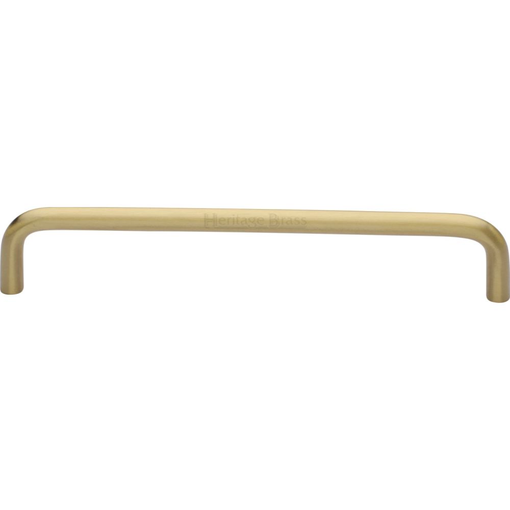 This is an image of a Heritage Brass - Cabinet Pull Wire Design 160mm CTC Satin Brass Finish, c2155-160-sb that is available to order from T.H Wiggans Ironmongery in Kendal.