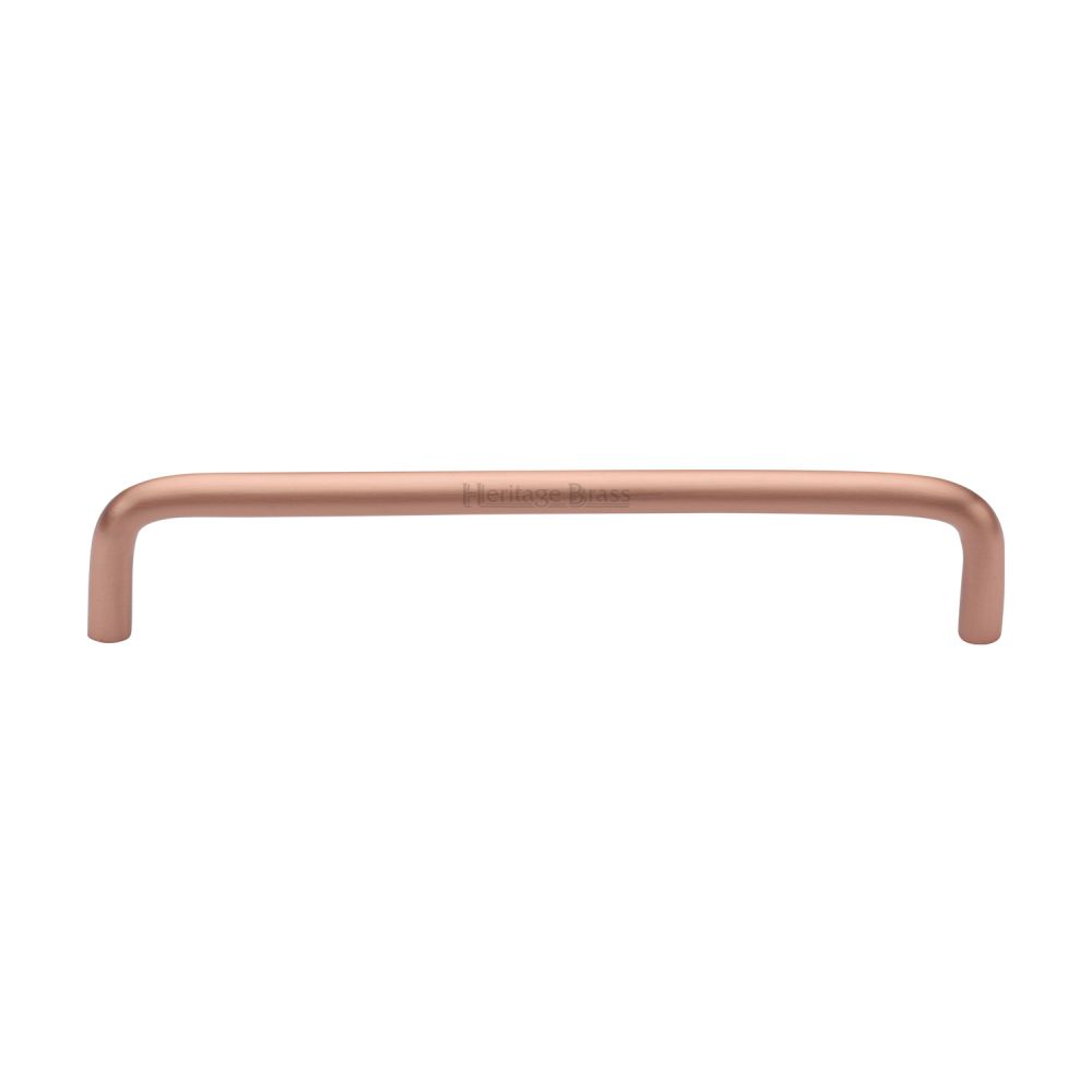 This is an image of a Heritage Brass - Cabinet Pull Wire Design 160mm CTC Satin Rose Gold Finish, c2155-160-srg that is available to order from T.H Wiggans Ironmongery in Kendal.
