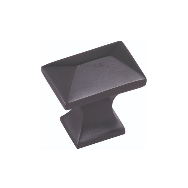 This is an image of a Heritage Brass - Cabinet Knob Pyramid Design 35mm Matt Black Finish, c2232-bkmt that is available to order from T.H Wiggans Ironmongery in Kendal.