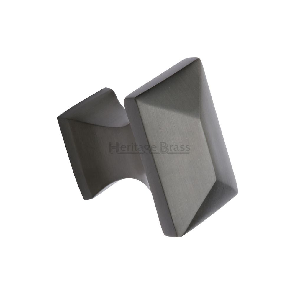 This is an image of a Heritage Brass - Cabinet Knob Pyramid Design 35mm Matt Bronze Finish, c2232-mb that is available to order from T.H Wiggans Ironmongery in Kendal.