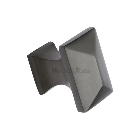 This is an image of a Heritage Brass - Cabinet Knob Pyramid Design 35mm Matt Bronze Finish, c2232-mb that is available to order from T.H Wiggans Ironmongery in Kendal.
