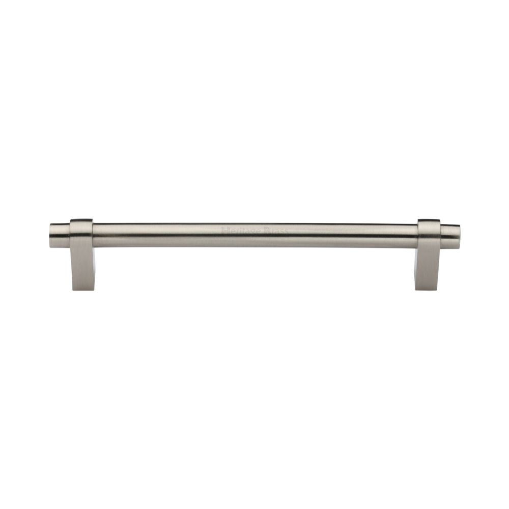 This is an image of a Heritage Brass - Cabinet Pull Industrial Design 160mm CTC Satin Nickel Finish, c2480-160-sn that is available to order from T.H Wiggans Ironmongery in Kendal.
