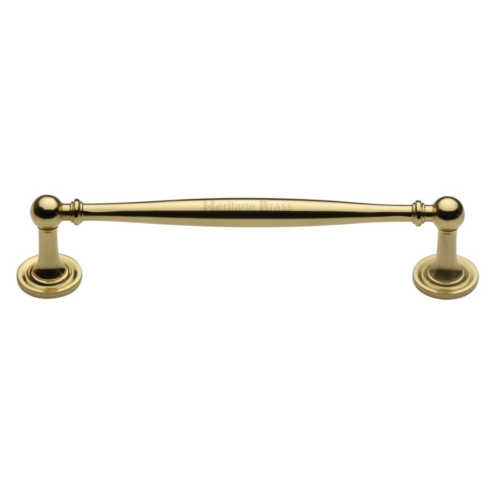 This is an image of a Heritage Brass - Cabinet Pull Colonial Design 152mm CTC Polished Brass Finish, c2533-152-pb that is available to order from T.H Wiggans Ironmongery in Kendal.