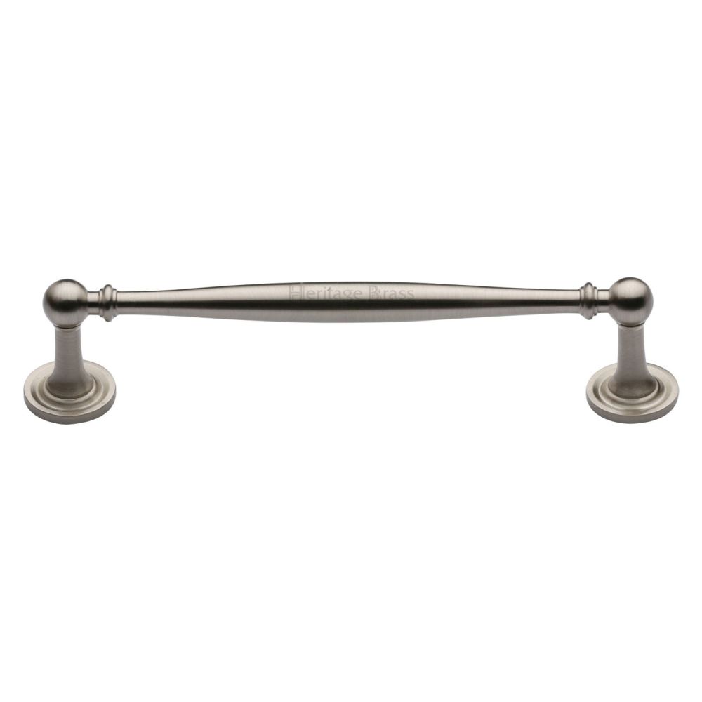 This is an image of a Heritage Brass - Cabinet Pull Colonial Design 152mm CTC Satin Nickel Finish, c2533-152-sn that is available to order from T.H Wiggans Ironmongery in Kendal.