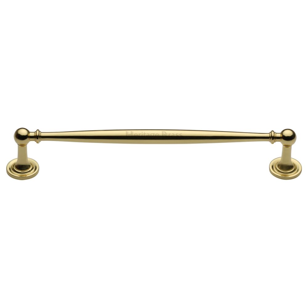 This is an image of a Heritage Brass - Cabinet Pull Colonial Design 203mm CTC Polished Brass Finish, c2533-203-pb that is available to order from T.H Wiggans Ironmongery in Kendal.