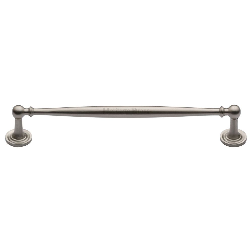 This is an image of a Heritage Brass - Cabinet Pull Colonial Design 203mm CTC Satin Nickel Finish, c2533-203-sn that is available to order from T.H Wiggans Ironmongery in Kendal.