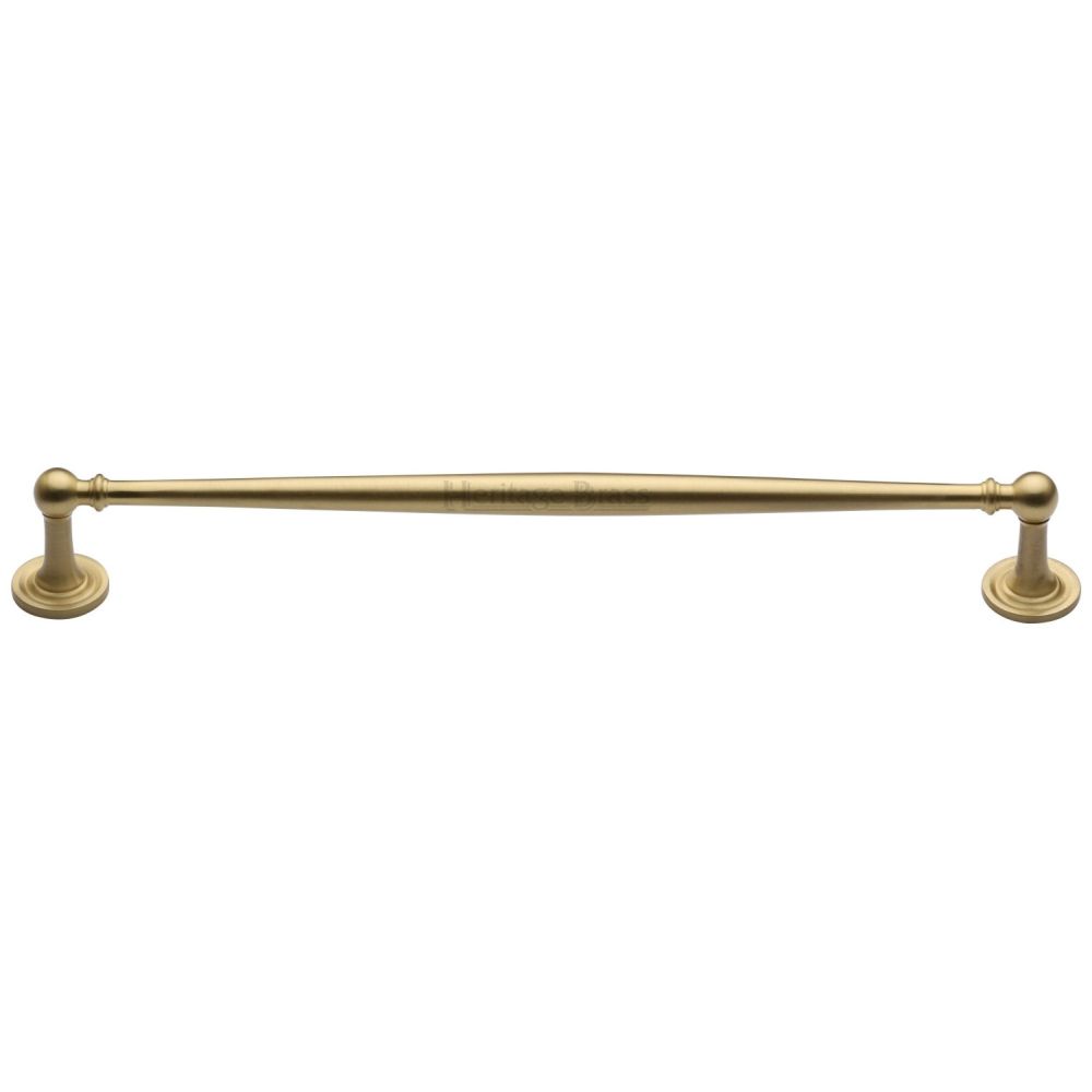 This is an image of a Heritage Brass - Cabinet Pull Colonial Design 254mm CTC Satin Brass Finish, c2533-254-sb that is available to order from T.H Wiggans Ironmongery in Kendal.