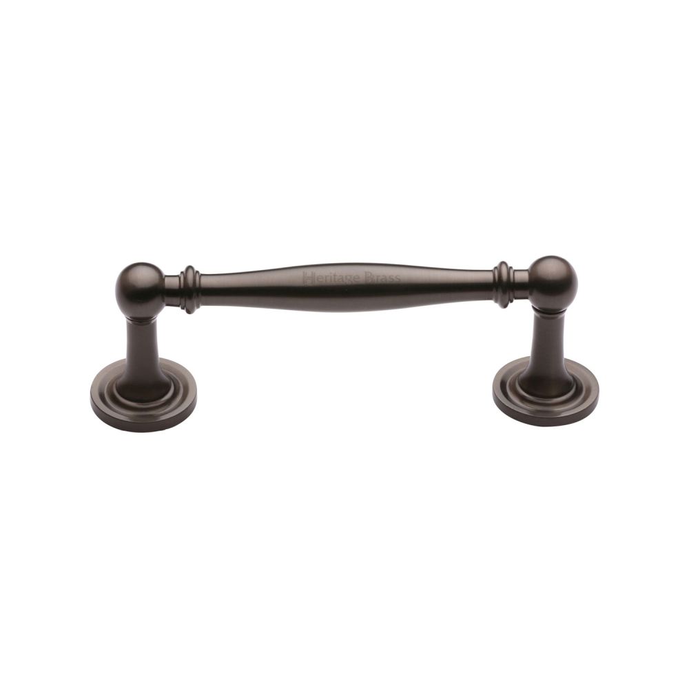 This is an image of a Heritage Brass - Cabinet Pull Colonial Design 96mm CTC Matt Bronze Finish, c2533-96-mb that is available to order from T.H Wiggans Ironmongery in Kendal.