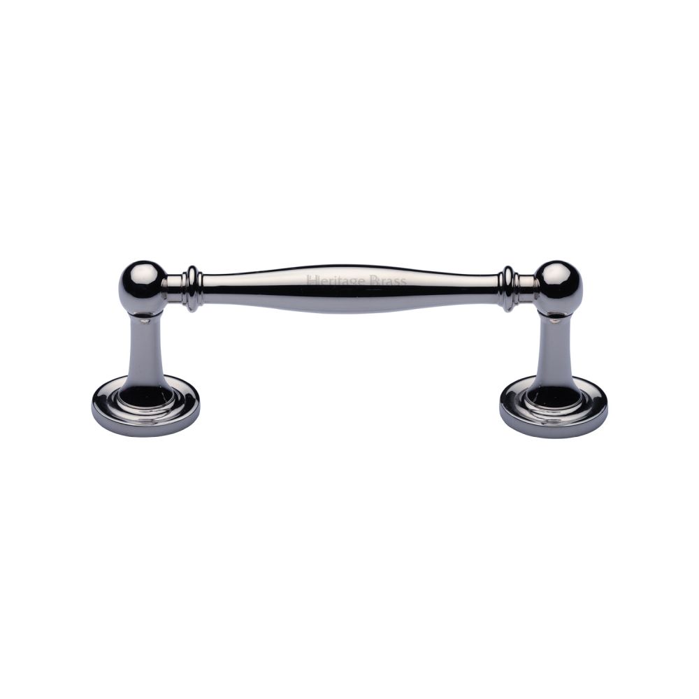 This is an image of a Heritage Brass - Cabinet Pull Colonial Design 96mm CTC Polished Chrome Finish, c2533-96-pc that is available to order from T.H Wiggans Ironmongery in Kendal.