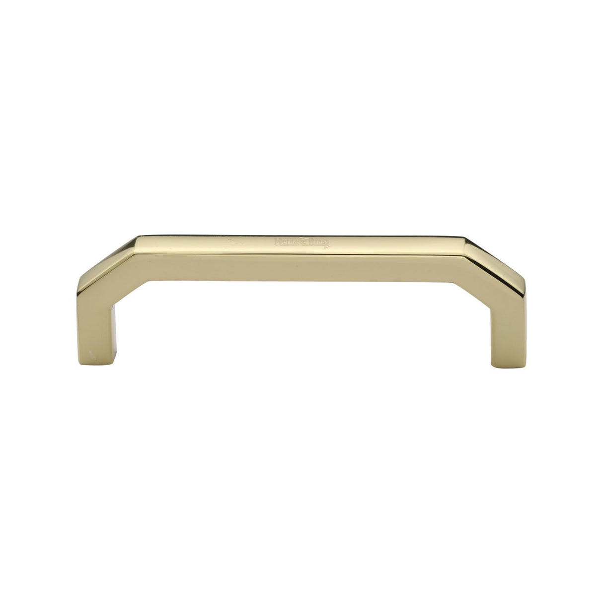 This is an image of a Heritage Brass - Cabinet Pull Hex Angular Design 101mm CTC Polished Brass Finish, c3465-101-pb that is available to order from T.H Wiggans Ironmongery in Kendal.