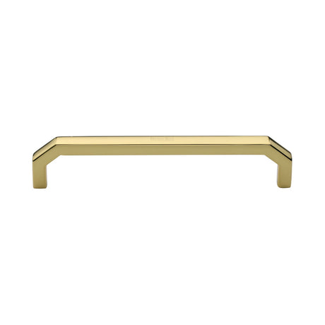 This is an image of a Heritage Brass - Cabinet Pull Hex Angular Design 152mm CTC Polished Brass Finish, c3465-152-pb that is available to order from T.H Wiggans Ironmongery in Kendal.