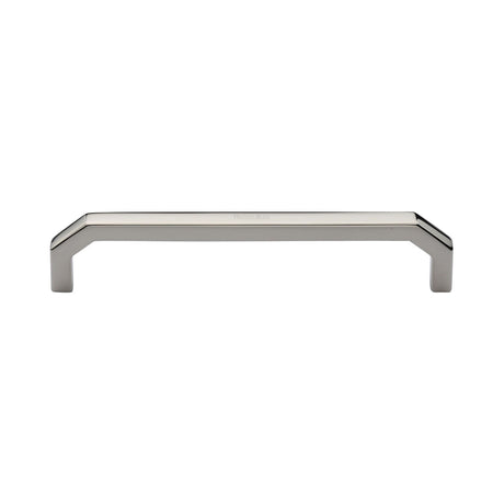This is an image of a Heritage Brass - Cabinet Pull Hex Angular Design 152mm CTC Polished Nickel Finish, c3465-152-pnf that is available to order from T.H Wiggans Ironmongery in Kendal.