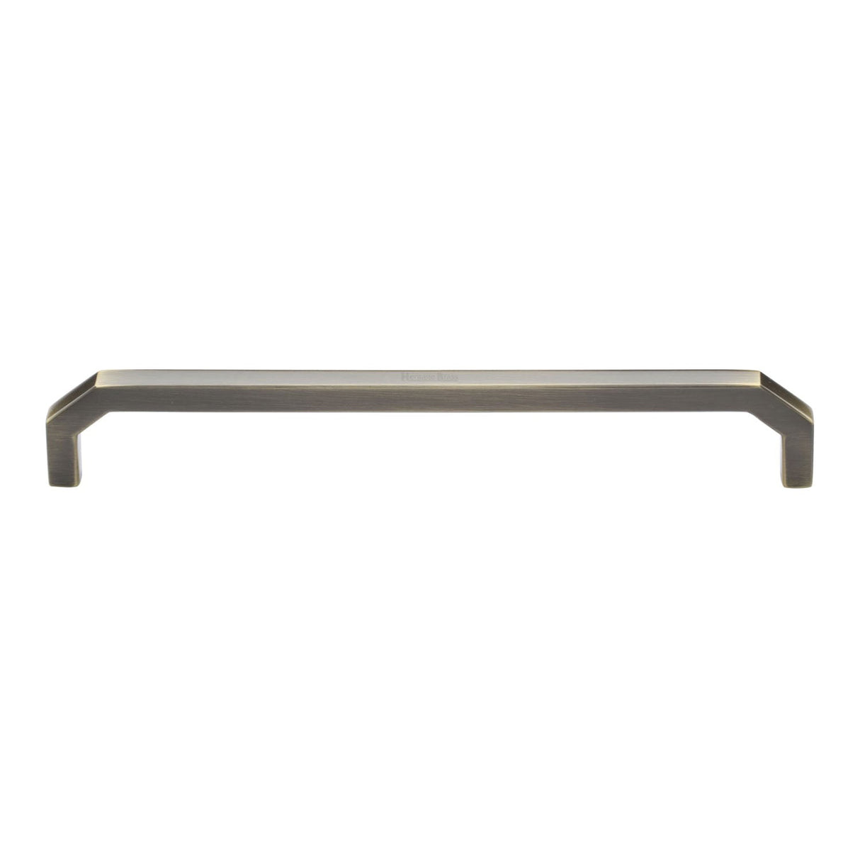 This is an image of a Heritage Brass - Cabinet Pull Hex Angular Design 203mm CTC Antique Brass Finish, c3465-203-at that is available to order from T.H Wiggans Ironmongery in Kendal.