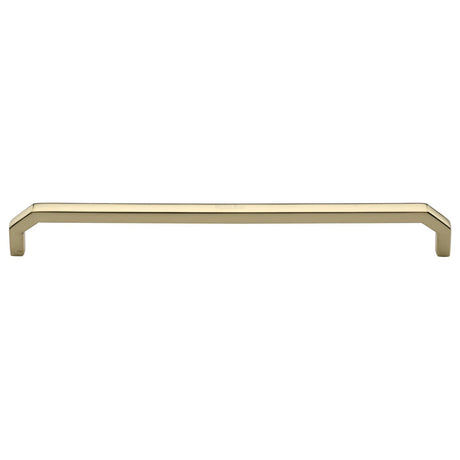 This is an image of a Heritage Brass - Cabinet Pull Hex Angular Design 254mm CTC Polished Brass Finish, c3465-254-pb that is available to order from T.H Wiggans Ironmongery in Kendal.