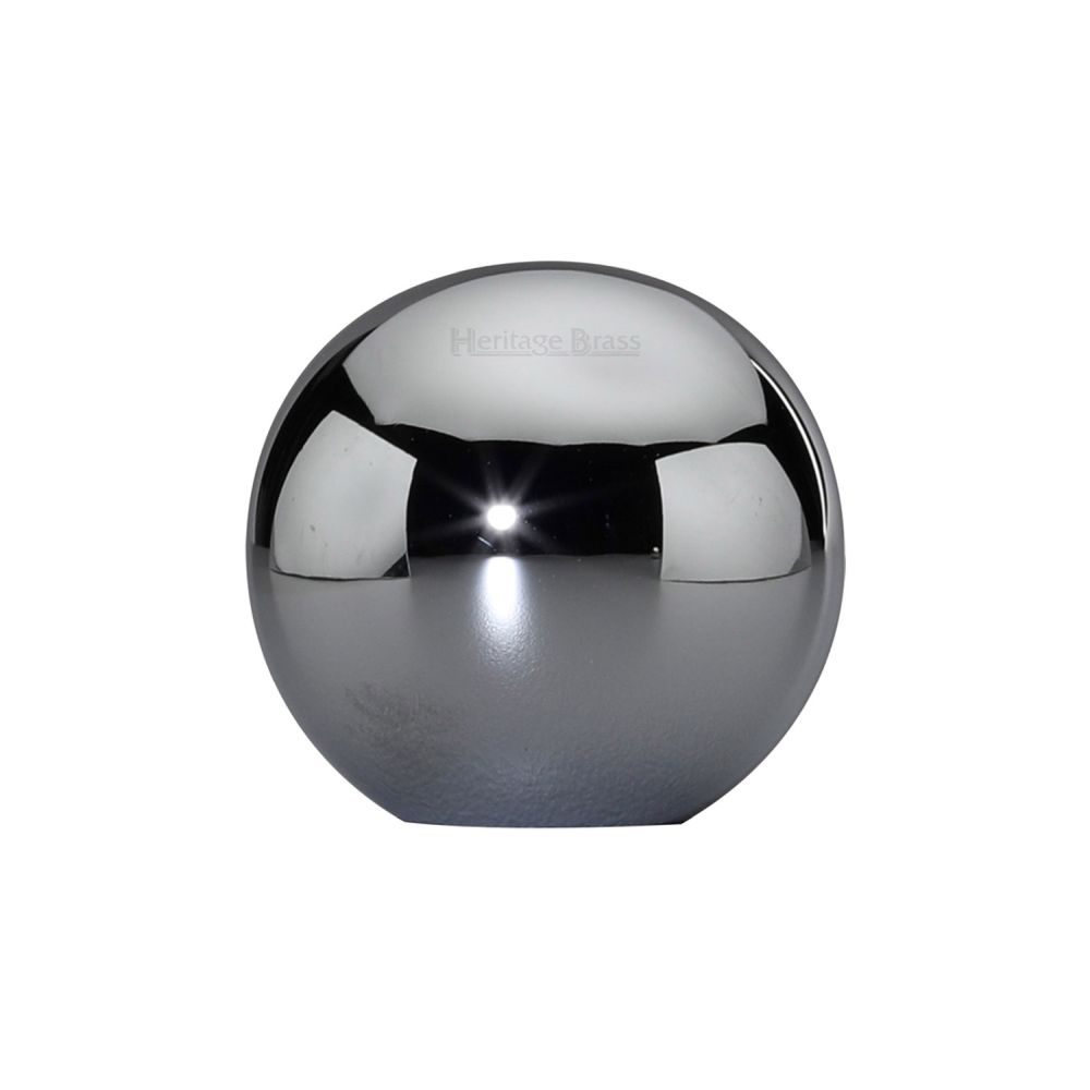 This is an image of a Heritage Brass - Cabinet Knob Globe Design 25mm Polished Chrome Finish, c3627-pc that is available to order from T.H Wiggans Ironmongery in Kendal.