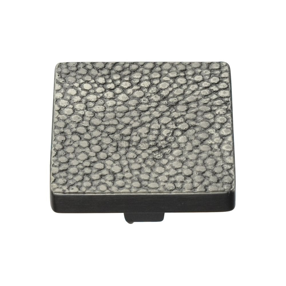 This is an image of a Heritage Brass - Cabinet Knob Square Stingray Design 38mm Aged Nickel Finish, c3653-38-an that is available to order from T.H Wiggans Ironmongery in Kendal.