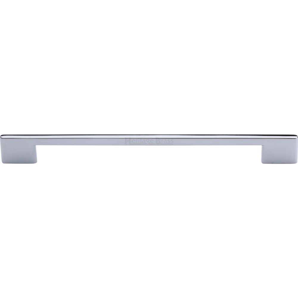 This is an image of a Heritage Brass - Cabinet Pull Slim Metro Design 256mm CTC Polished Chrome Finish, c3681-256-pc that is available to order from T.H Wiggans Ironmongery in Kendal.