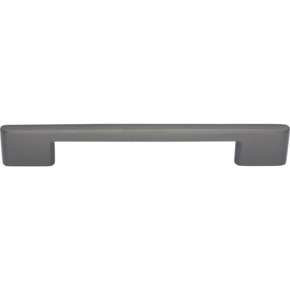 This is an image of a Heritage Brass - Cabinet Pull Slim Metro Design 160mm CTC Matt Bronze Finish, c3681-160-mb that is available to order from T.H Wiggans Ironmongery in Kendal.