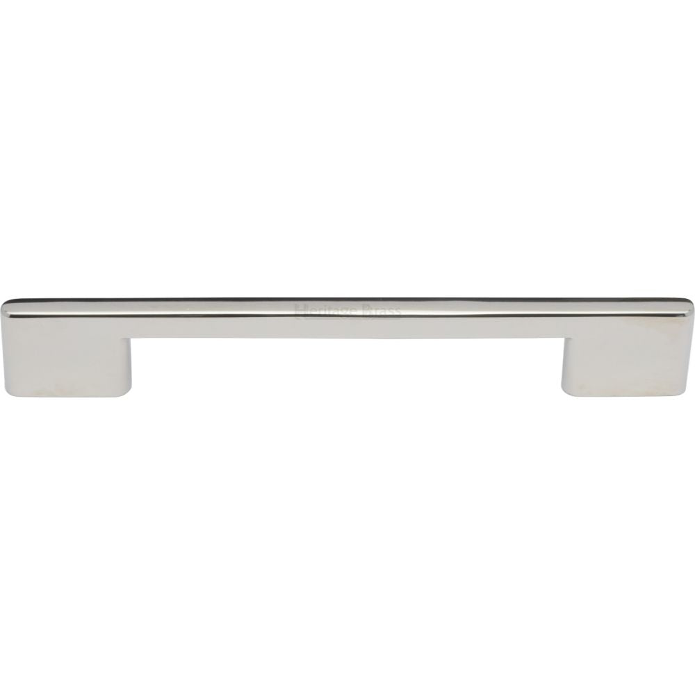 This is an image of a Heritage Brass - Cabinet Pull Slim Metro Design 160mm CTC Polished Nickel Finish, c3681-160-pnf that is available to order from T.H Wiggans Ironmongery in Kendal.
