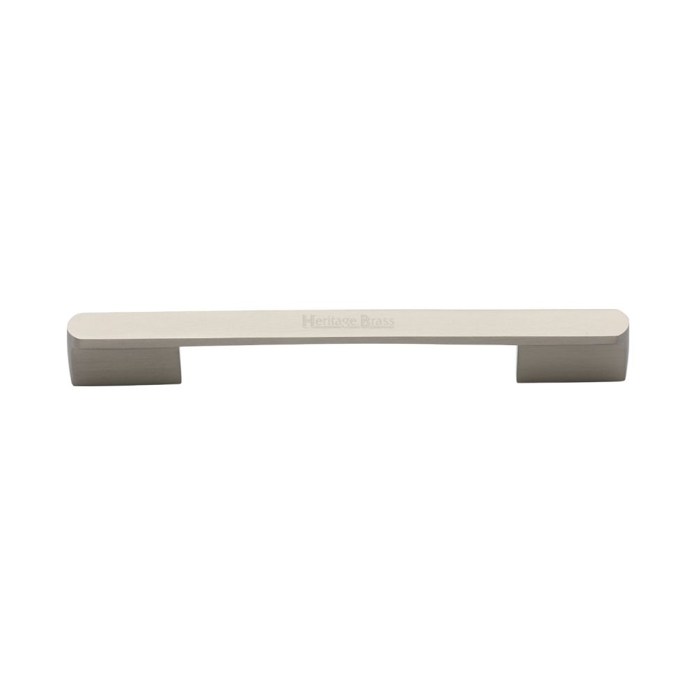 This is an image of a Heritage Brass - Cabinet Pull Bridge Design 128&160mm CTC Satin Nickel Finish, c3684-128-160sn that is available to order from T.H Wiggans Ironmongery in Kendal.