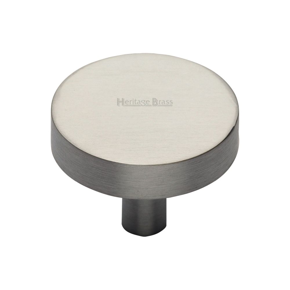 This is an image of a Heritage Brass - Cabinet Knob Disc Design 32mm Satin Nickel Finish, c3880-32-sn that is available to order from T.H Wiggans Ironmongery in Kendal.