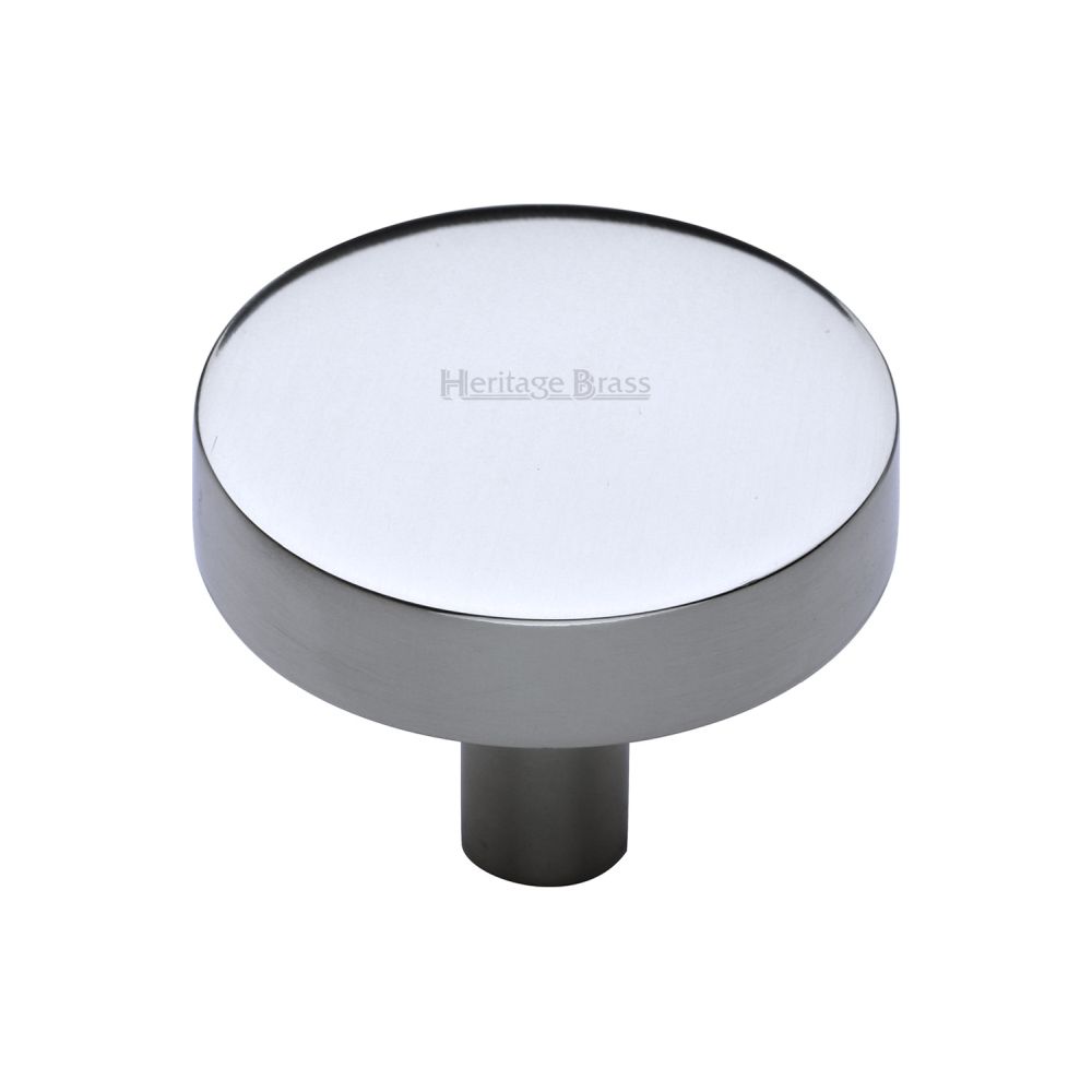 This is an image of a Heritage Brass - Cabinet Knob Disc Design 38mm Polished Chrome Finish, c3880-38-pc that is available to order from T.H Wiggans Ironmongery in Kendal.