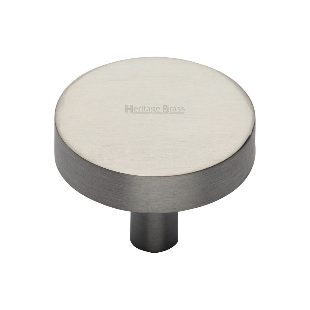 This is an image of a Heritage Brass - Cabinet Knob Disc Design 38mm Satin Nickel Finish, c3880-38-sn that is available to order from T.H Wiggans Ironmongery in Kendal.