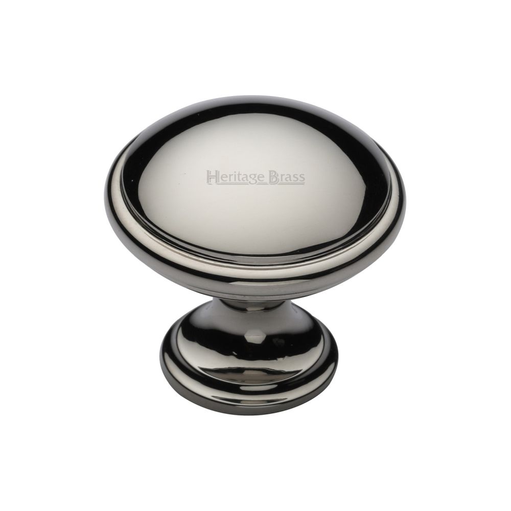 This is an image of a Heritage Brass - Cabinet Knob Domed Design 32mm Polished Nickel Finish, c3950-32-pnf that is available to order from T.H Wiggans Ironmongery in Kendal.