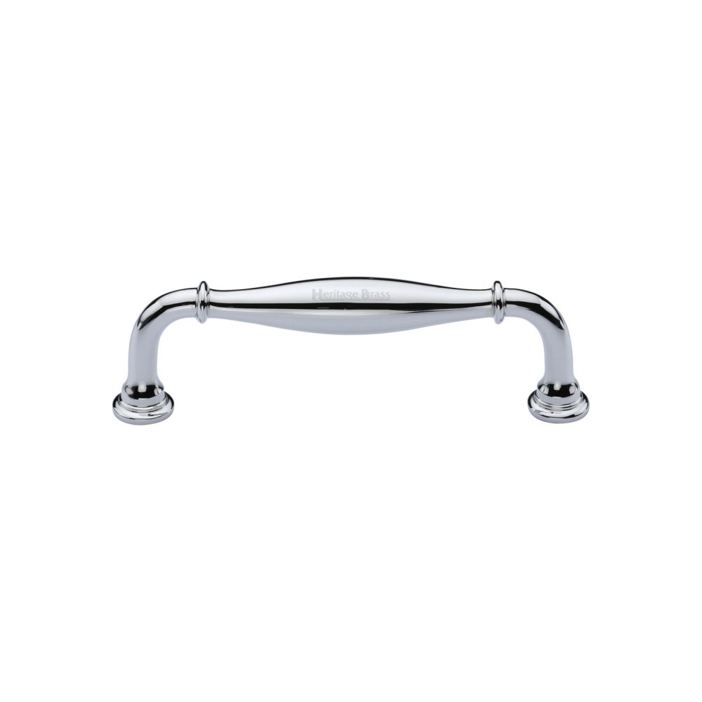 This is an image of a Heritage Brass - Cabinet Pull Henley Traditional Design 102mm CTC Polished Chrome Fi, c3960-102-pc that is available to order from T.H Wiggans Ironmongery in Kendal.