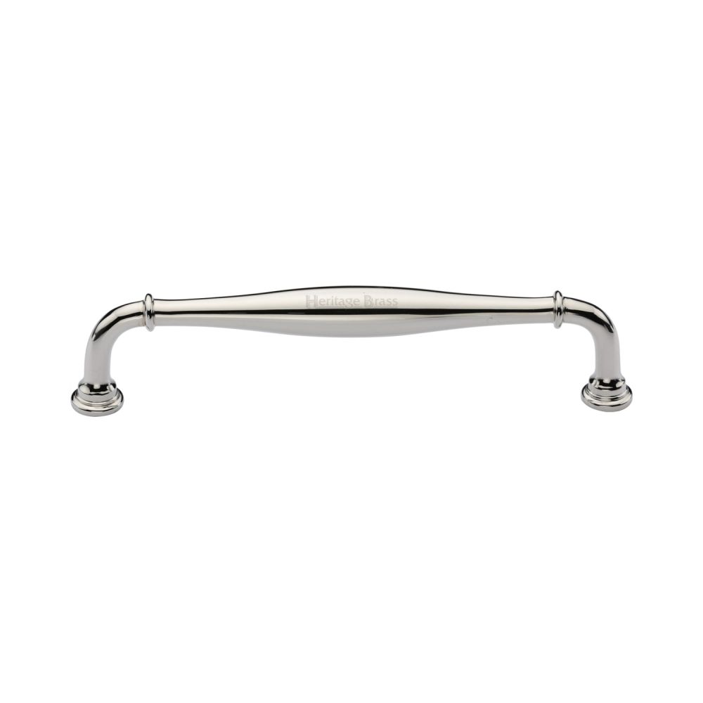 This is an image of a Heritage Brass - Cabinet Pull Henley Traditional Design 152mm CTC Polished Nickel Fi, c3960-152-pnf that is available to order from T.H Wiggans Ironmongery in Kendal.