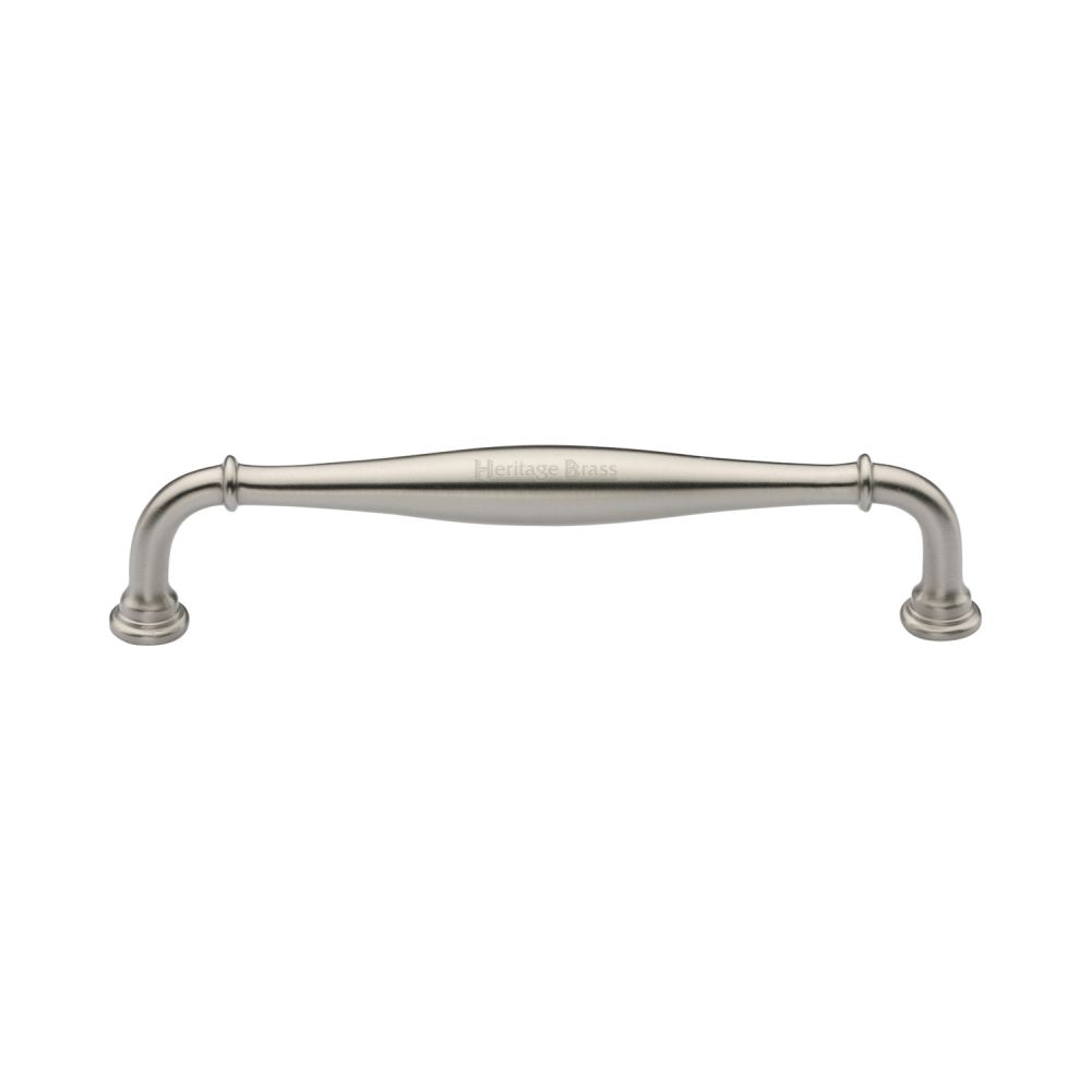 This is an image of a Heritage Brass - Cabinet Pull Henley Traditional Design 152mm CTC Satin Nickel Fi, c3960-152-sn that is available to order from T.H Wiggans Ironmongery in Kendal.