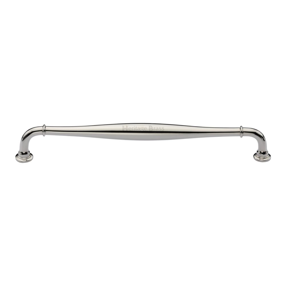 This is an image of a Heritage Brass - Cabinet Pull Henley Traditional Design 203mm CTC Polished Nickel Fi, c3960-203-pnf that is available to order from T.H Wiggans Ironmongery in Kendal.