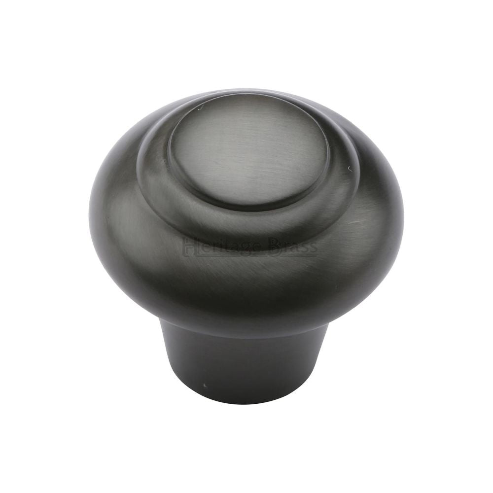 This is an image of a Heritage Brass - Cabinet Knob Round Bead Design 32mm Matt Bronze Finish, c3985-32-mb that is available to order from T.H Wiggans Ironmongery in Kendal.