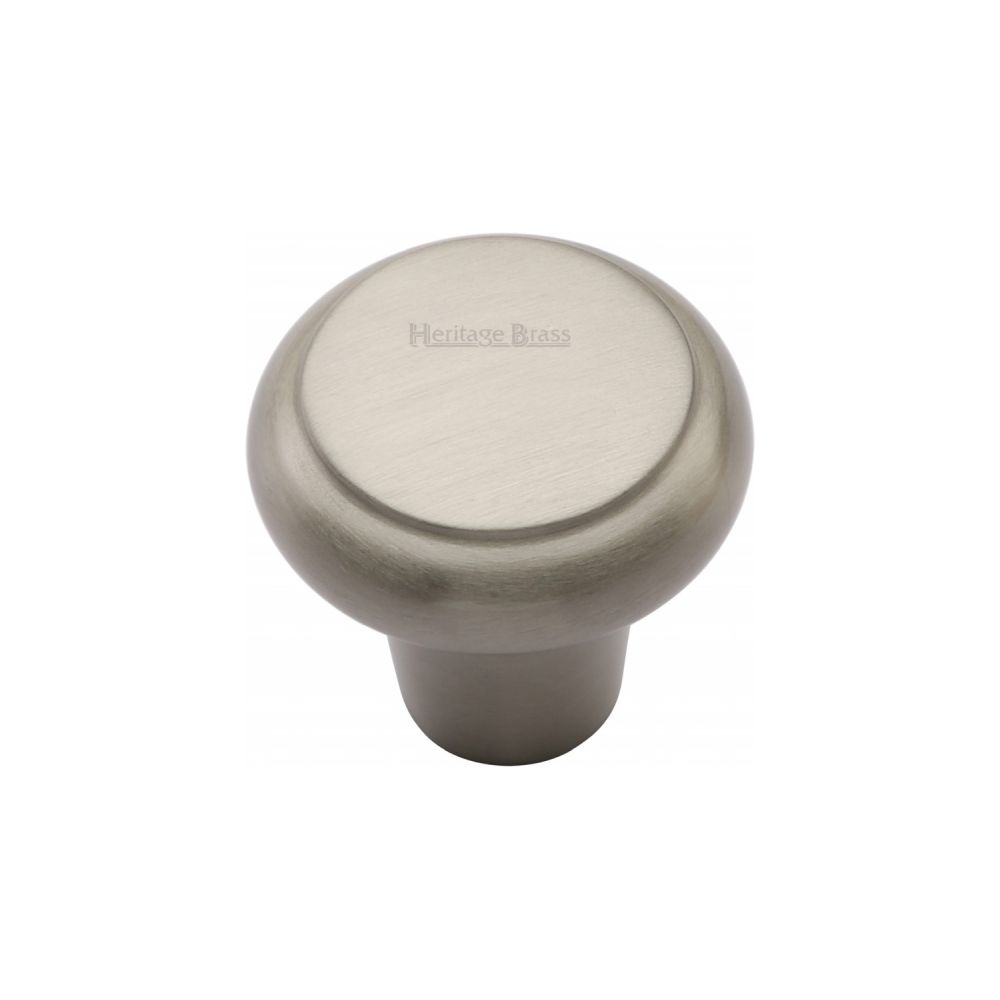 This is an image of a Heritage Brass - Cabinet Knob Round Edge Design 32mm Satin Nickel Finish, c3990-32-sn that is available to order from T.H Wiggans Ironmongery in Kendal.