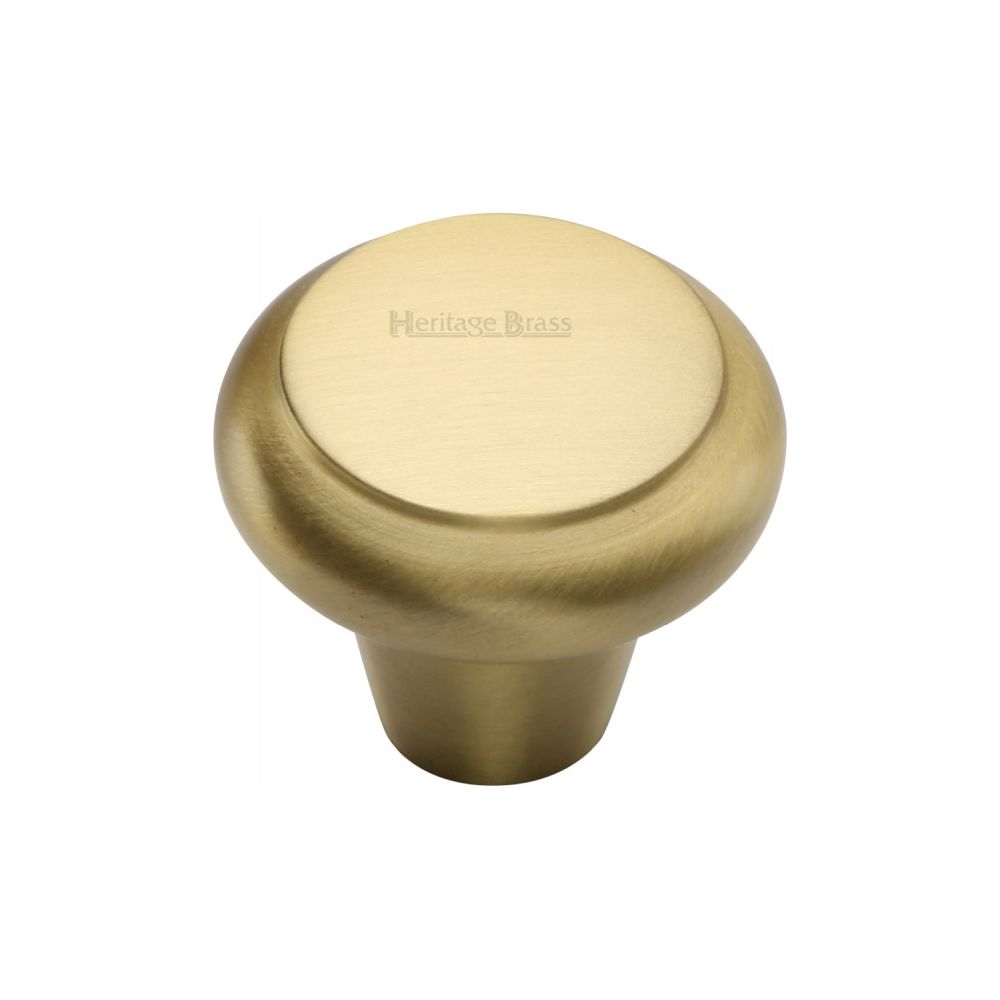 This is an image of a Heritage Brass - Cabinet Knob Round Edge Design 38mm Satin Brass Finish, c3990-38-sb that is available to order from T.H Wiggans Ironmongery in Kendal.