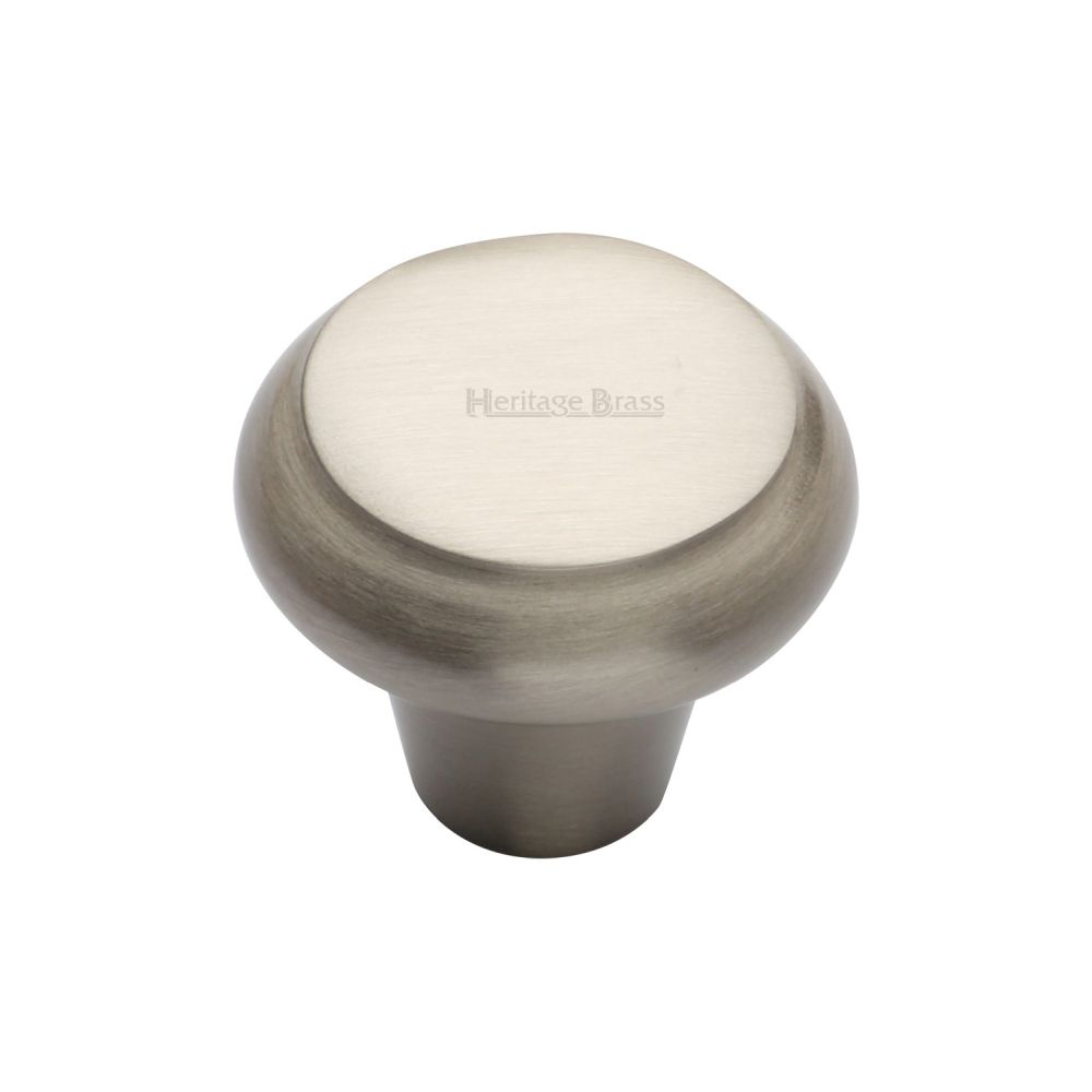 This is an image of a Heritage Brass - Cabinet Knob Round Edge Design 38mm Satin Nickel Finish, c3990-38-sn that is available to order from T.H Wiggans Ironmongery in Kendal.