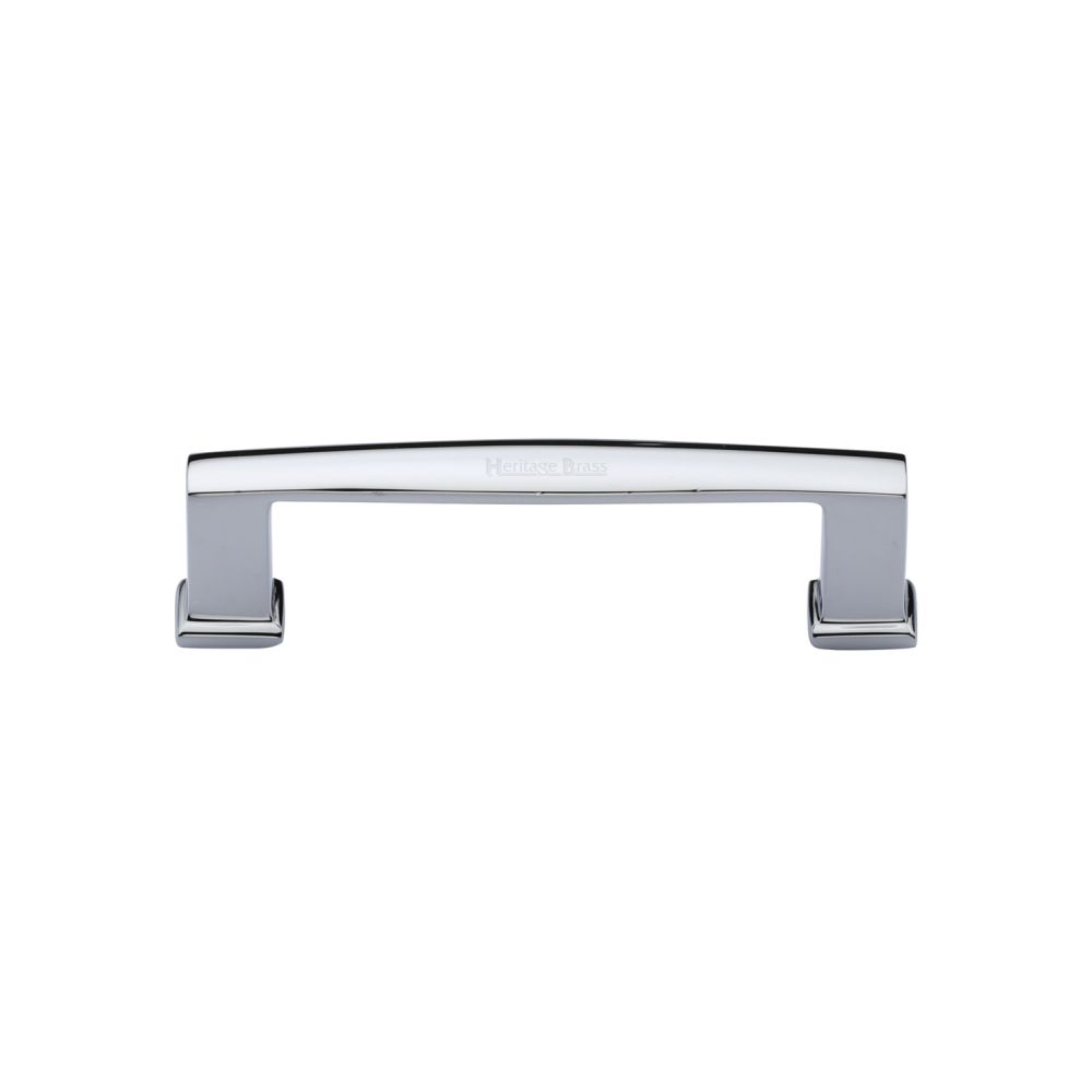 This is an image of a Heritage Brass - Cabinet Pull Vintage Design 102mm CTC Polished Chrome Finish, c4384-102-pc that is available to order from T.H Wiggans Ironmongery in Kendal.