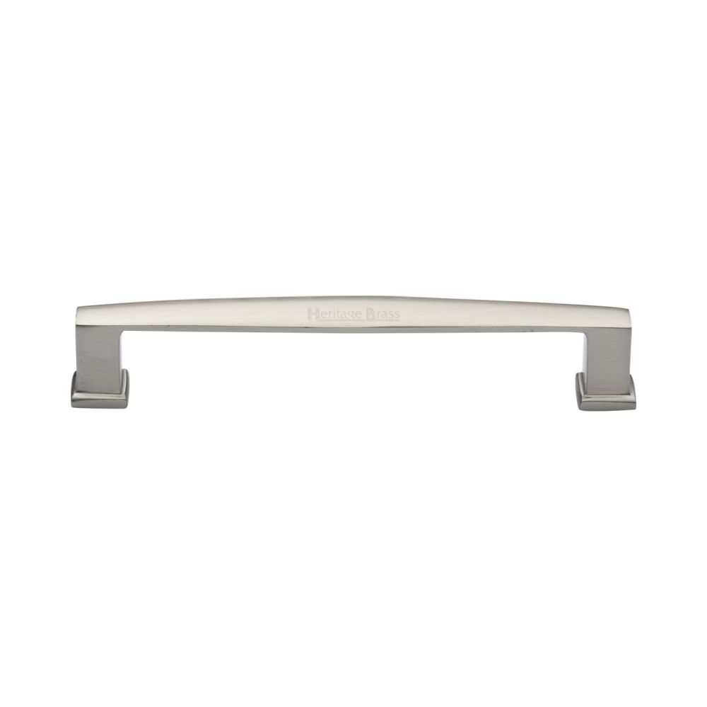 This is an image of a Heritage Brass - Cabinet Pull Vintage Design 152mm CTC Satin Nickel Finish, c4384-152-sn that is available to order from T.H Wiggans Ironmongery in Kendal.