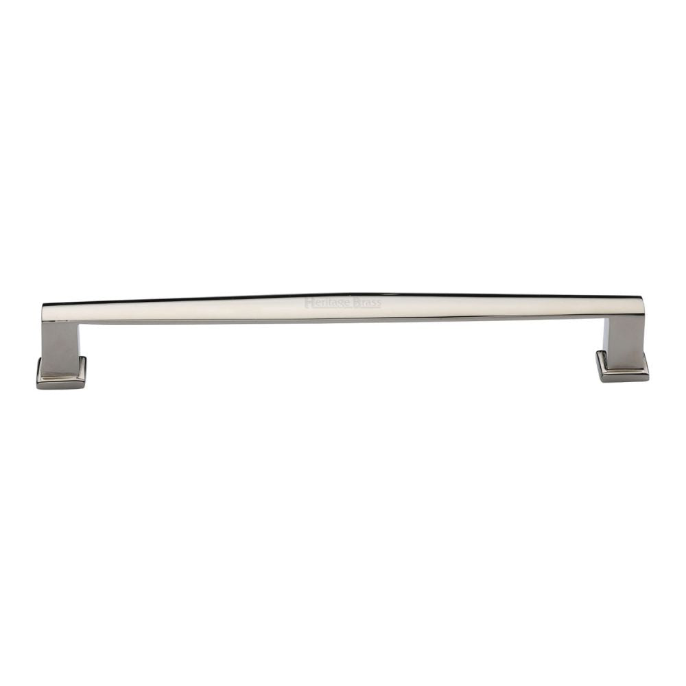 This is an image of a Heritage Brass - Cabinet Pull Vintage Design 203mm CTC Polished Nickel Finish, c4384-203-pnf that is available to order from T.H Wiggans Ironmongery in Kendal.