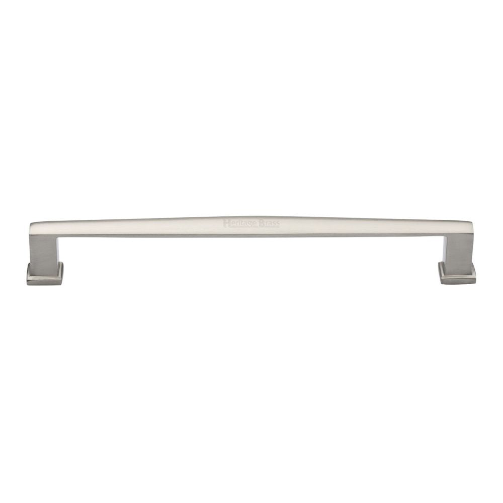 This is an image of a Heritage Brass - Cabinet Pull Vintage Design 203mm CTC Satin Nickel Finish, c4384-203-sn that is available to order from T.H Wiggans Ironmongery in Kendal.