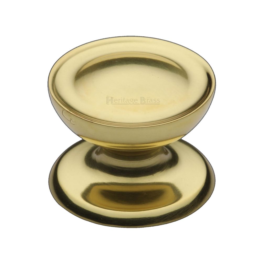 This is an image of a Heritage Brass - Cabinet Knob Surrey Design 38mm Polished Brass Finish, c4386-38-pb that is available to order from T.H Wiggans Ironmongery in Kendal.