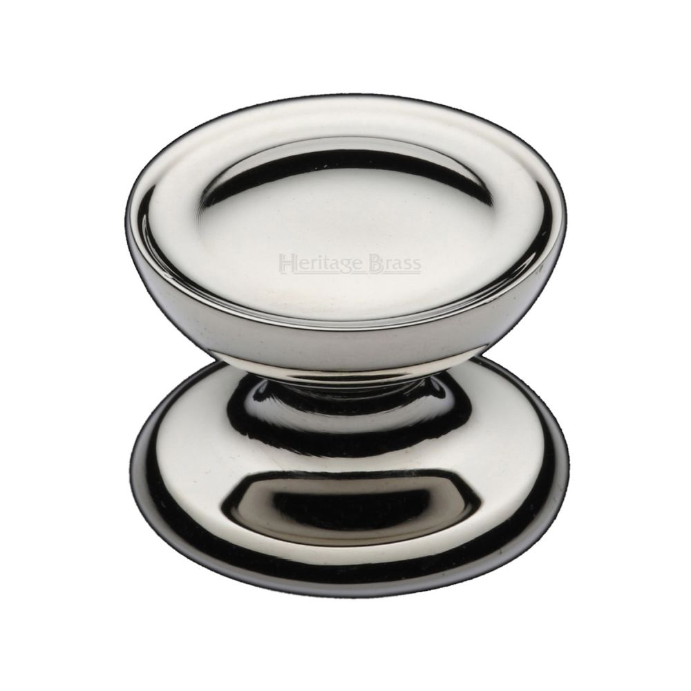 This is an image of a Heritage Brass - Cabinet Knob Surrey Design 38mm Polished Nickel Finish, c4386-38-pnf that is available to order from T.H Wiggans Ironmongery in Kendal.