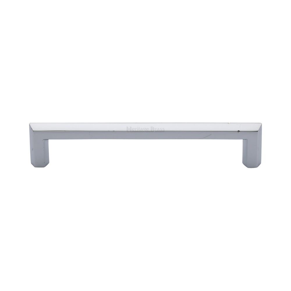This is an image of a Heritage Brass - Cabinet Pull Hex Profile Design 152mm CTC Polished Chrome Finish, c4473-152-pc that is available to order from T.H Wiggans Ironmongery in Kendal.