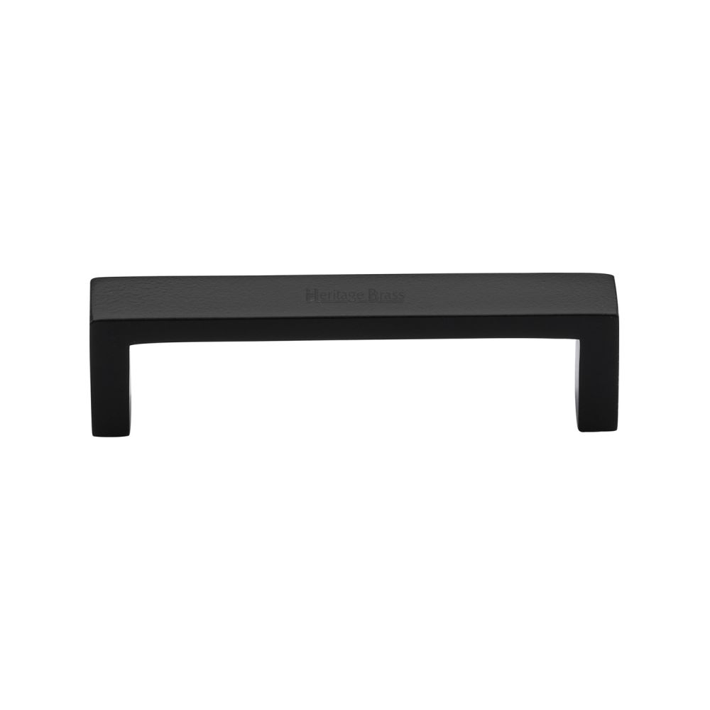 This is an image of a Heritage Brass - Cabinet Pull Wide Metro Design 101mm CTC Matt Black Finish, c4520-101-bkmt that is available to order from T.H Wiggans Ironmongery in Kendal.