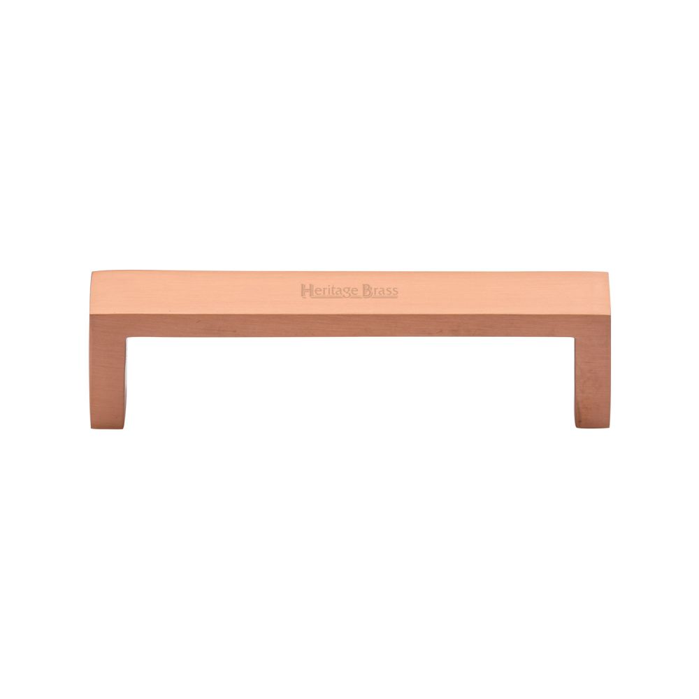 This is an image of a Heritage Brass - Cabinet Pull Wide Metro Design 101mm CTC Satin Rose Gold Finish, c4520-101-srg that is available to order from T.H Wiggans Ironmongery in Kendal.