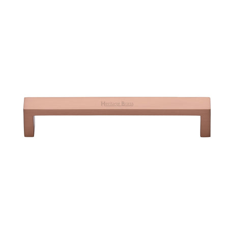This is an image of a Heritage Brass - Cabinet Pull Wide Metro Design 152mm CTC Satin Rose Gold Finish, c4520-152-srg that is available to order from T.H Wiggans Ironmongery in Kendal.