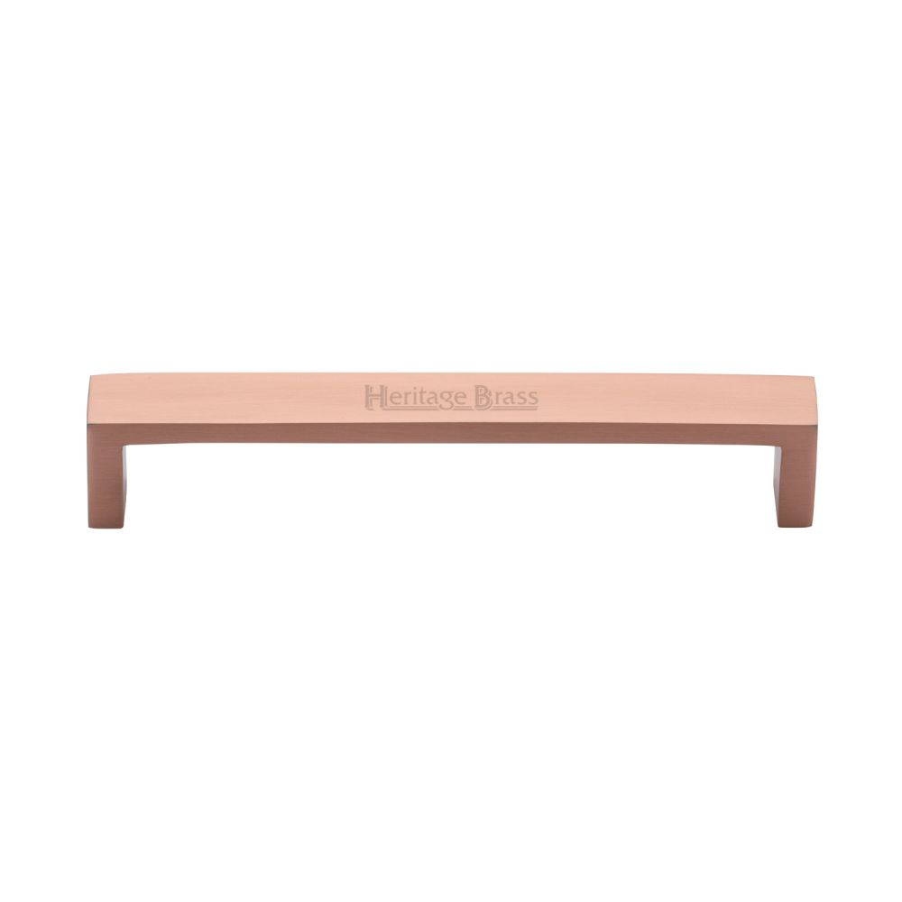 This is an image of a Heritage Brass - Cabinet Pull Wide Metro Design 160mm CTC Satin Rose Gold Finish, c4520-160-srg that is available to order from T.H Wiggans Ironmongery in Kendal.