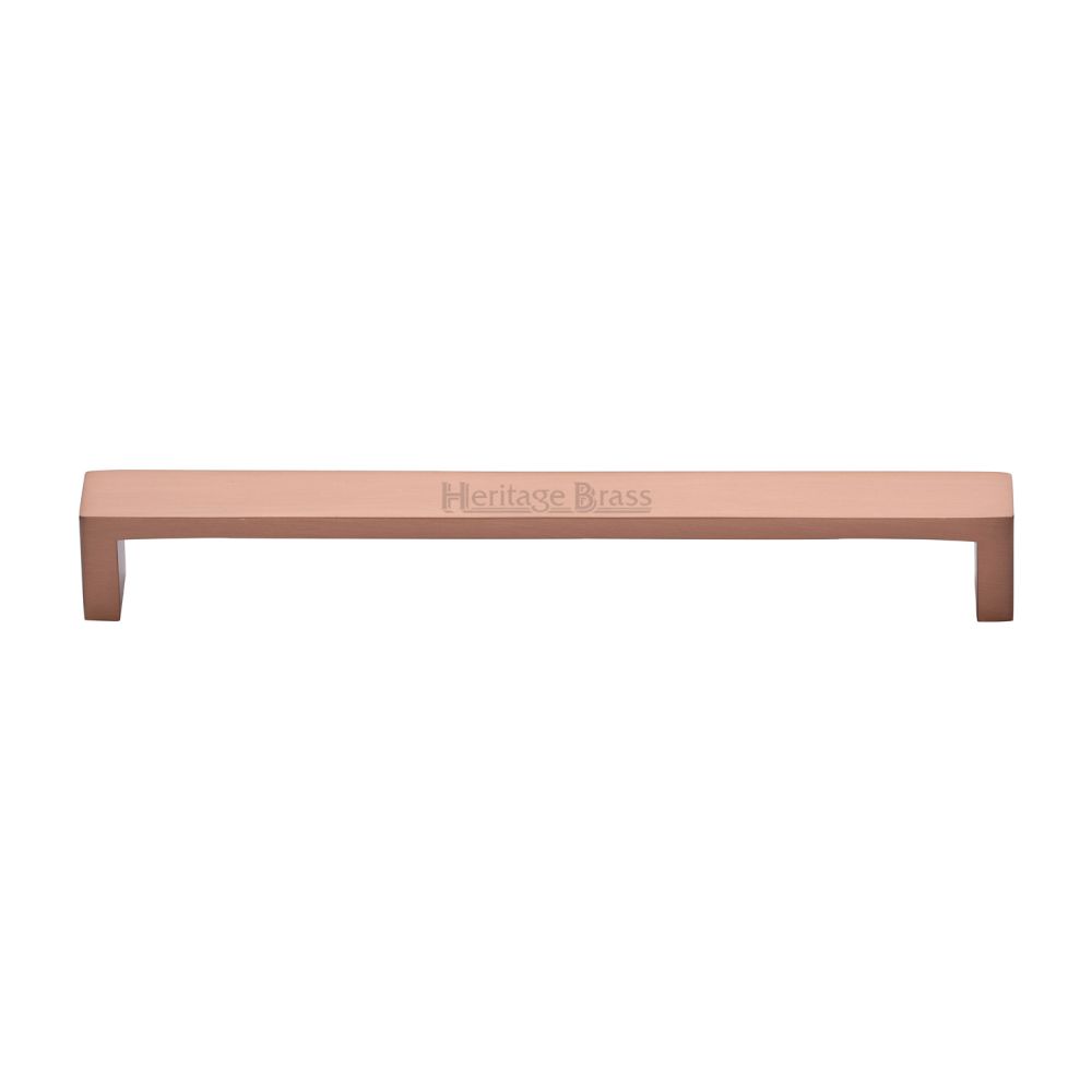 This is an image of a Heritage Brass - Cabinet Pull Wide Metro Design 192mm CTC Satin Rose Gold Finish, c4520-192-srg that is available to order from T.H Wiggans Ironmongery in Kendal.